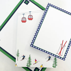 Ski Gingham Personalized Notepad