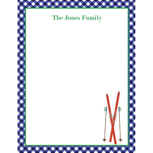 Ski Gingham Personalized Notepad