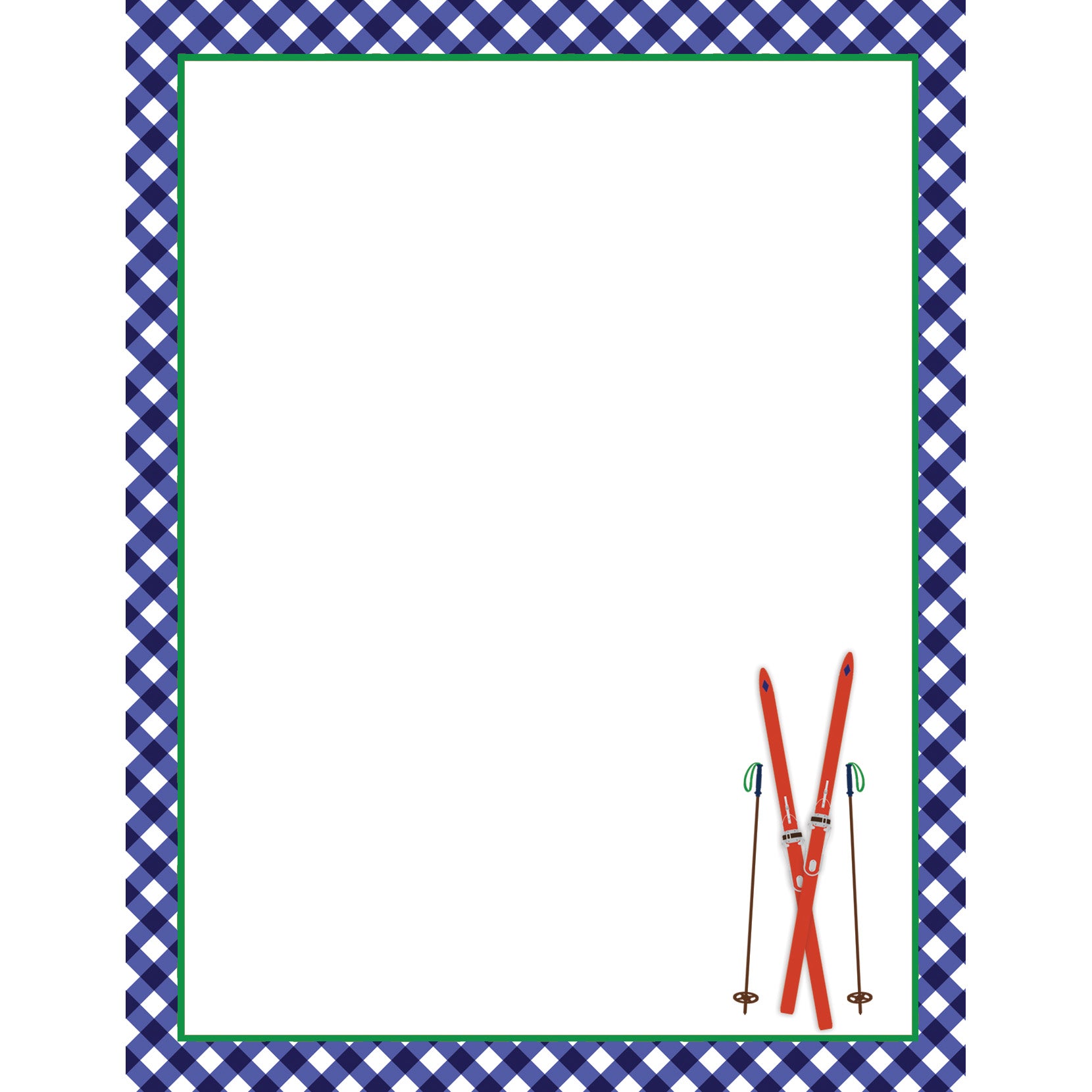 In Stock 4.25x5.5 Ski Gingham Notepad