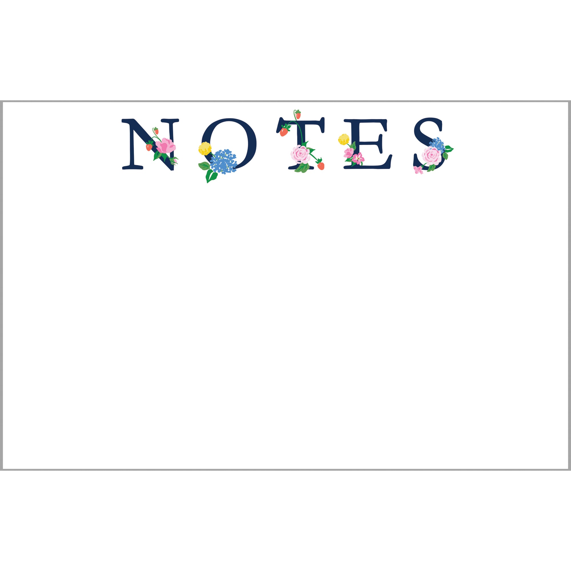 In Stock 8.5x5.5 Strawberry Floral "Notes" Slab Notepad