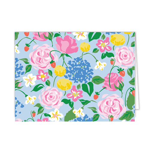 In Stock Folded Notecard Set of 10 | Strawberry Floral