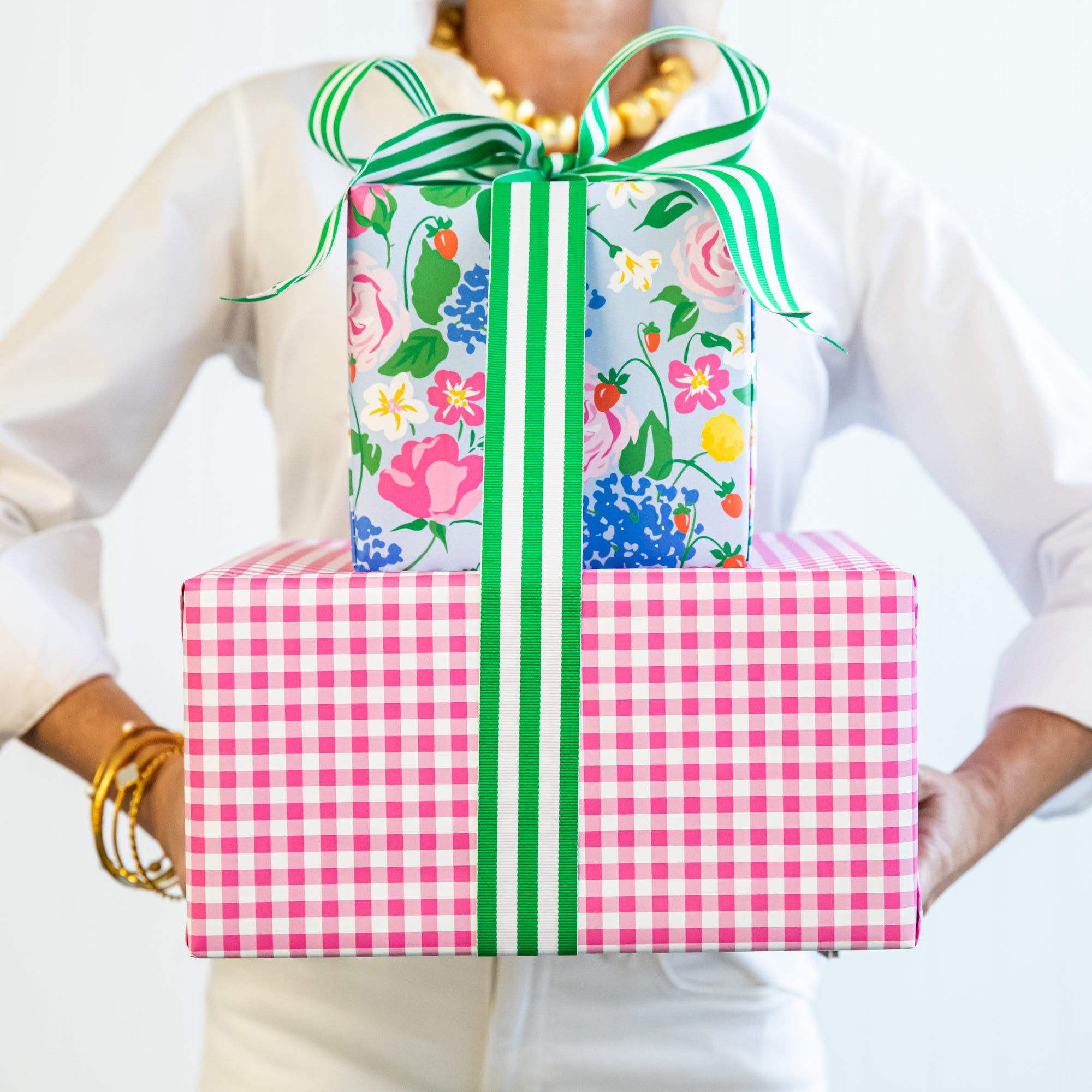 Continuous Roll Gift Wrap | Hot Pink Gingham Check