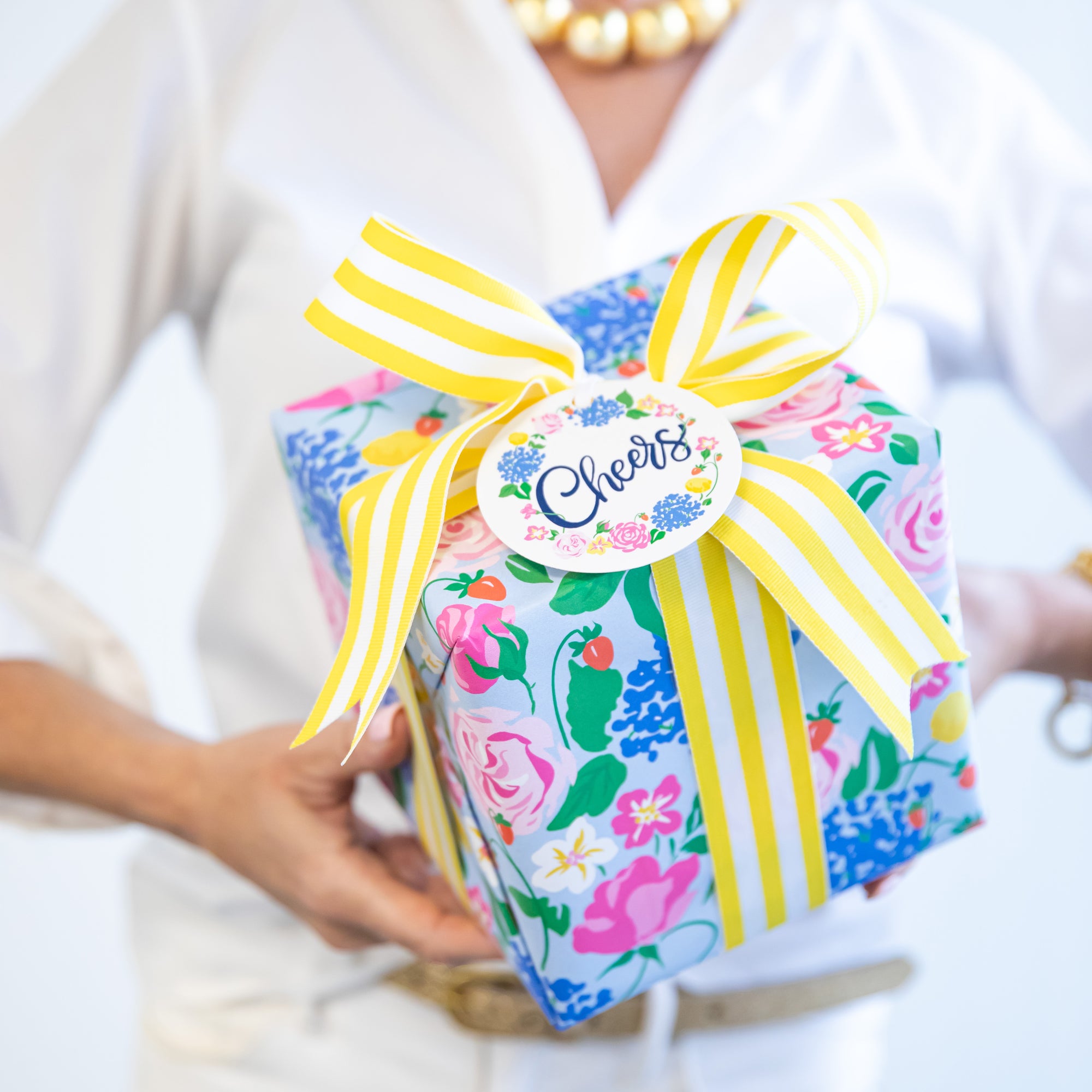 Continuous Roll Gift Wrap | Strawberry Floral