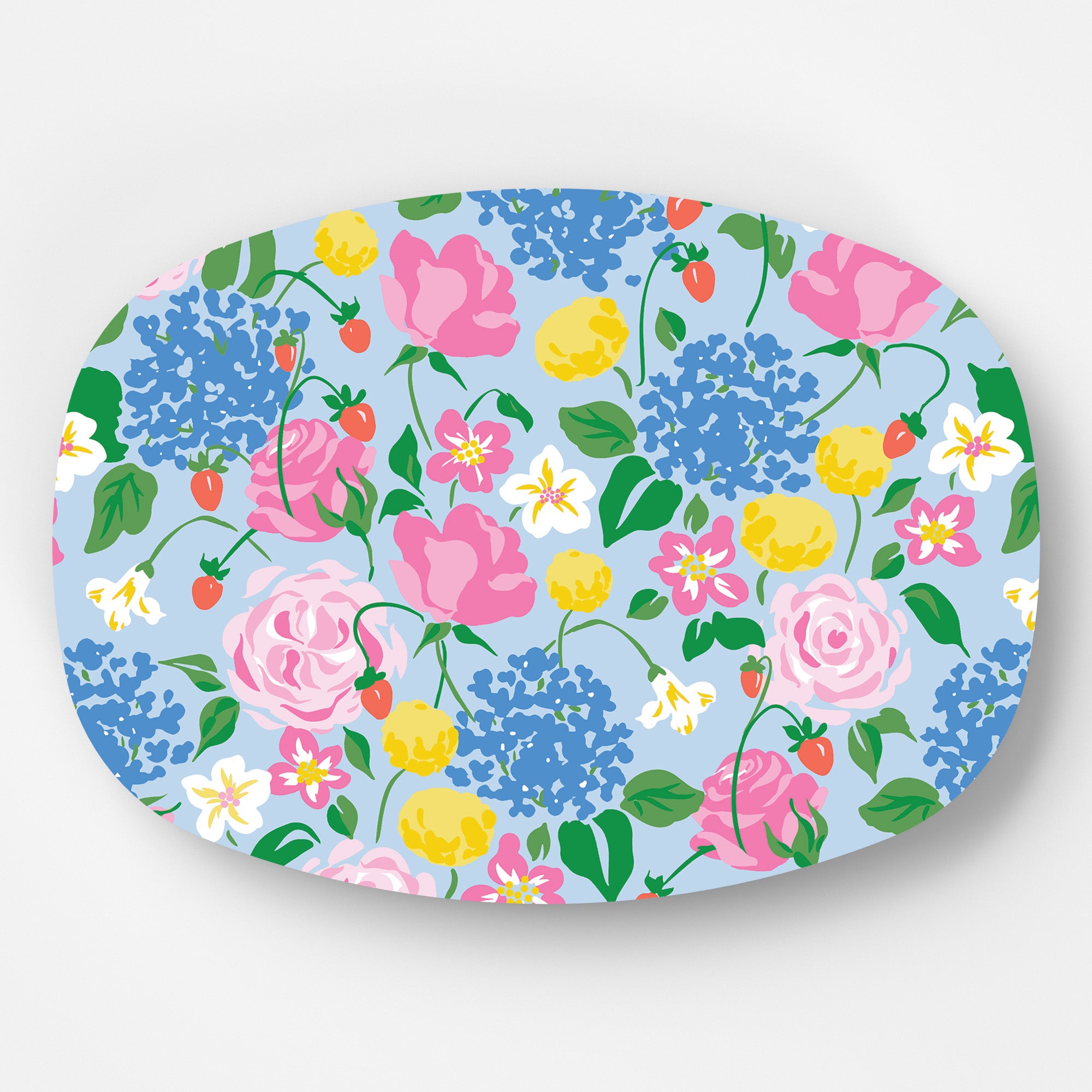 In Stock WH Serving Platter | Strawberry Floral