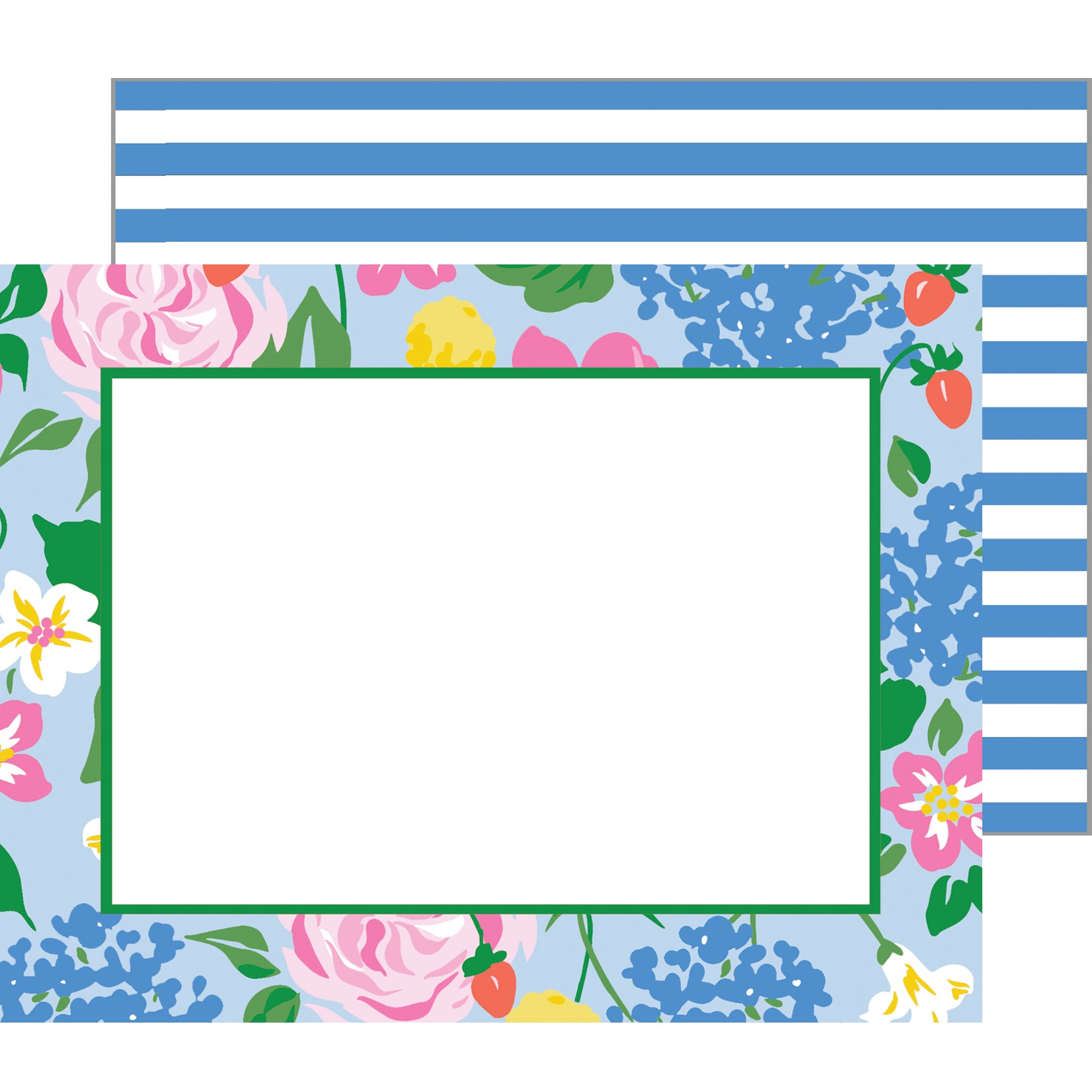 In Stock Flat Notecard Set of 10 | Strawberry Floral