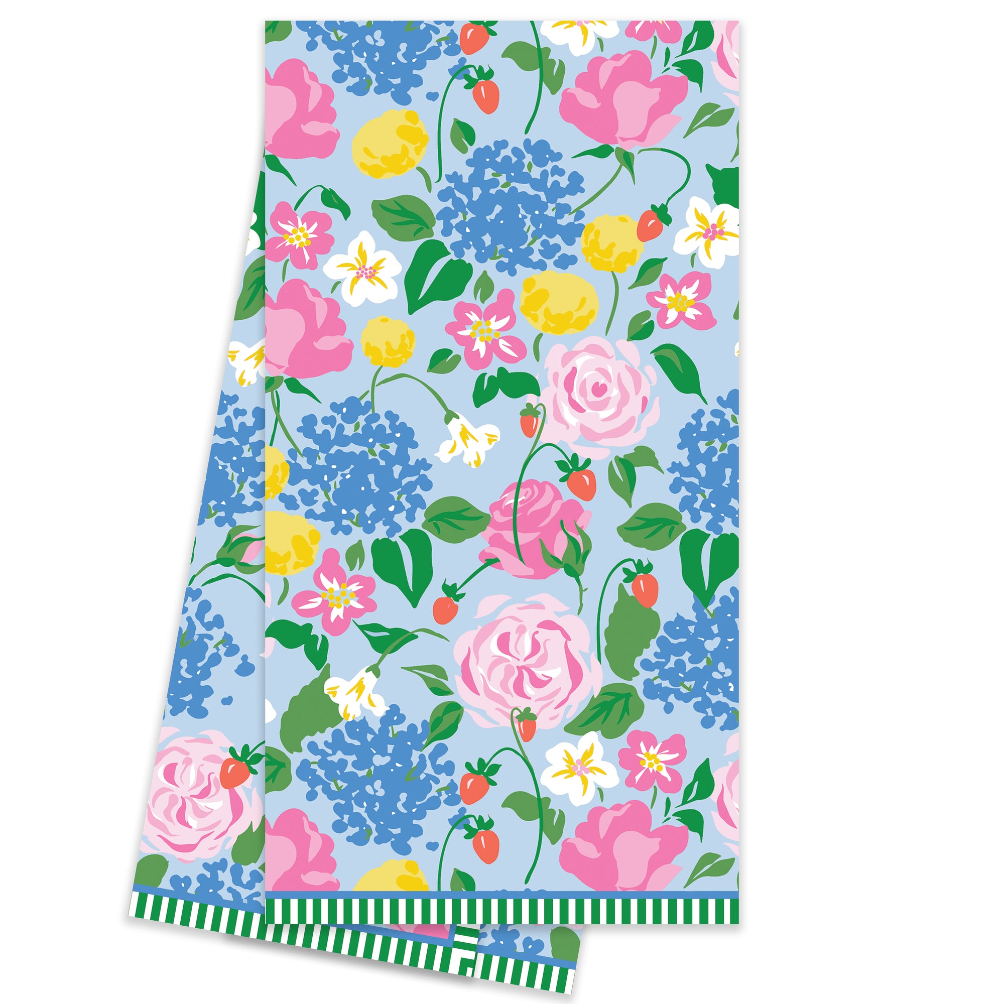 In Stock WH Hostess Cotton Tea Towel | Strawberry Floral