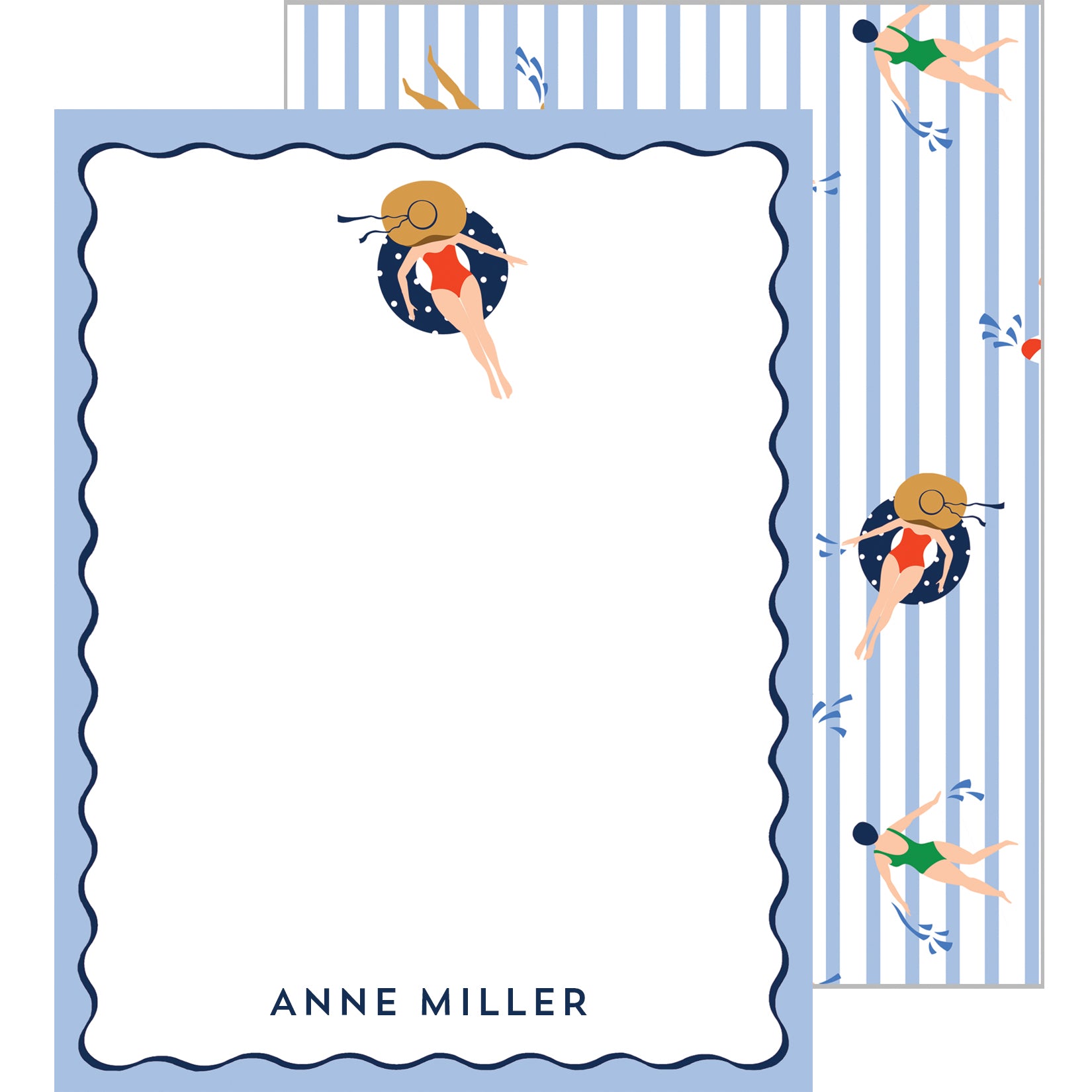 Swimmers Personalized Flat Notecards