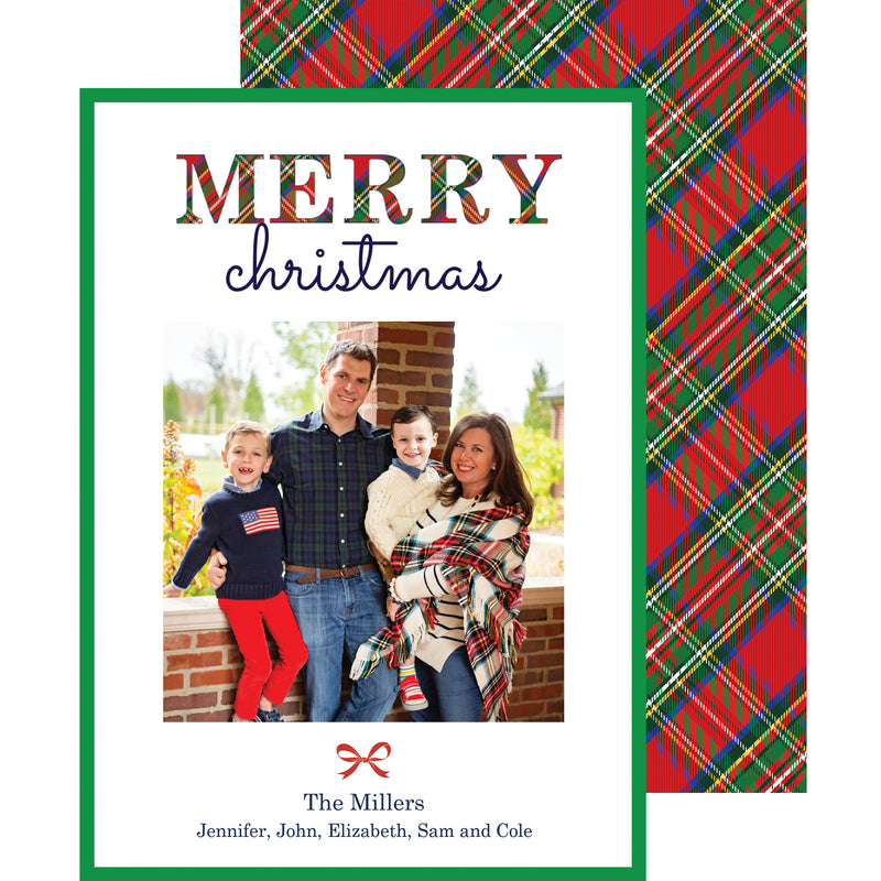 Tartan MERRY Christmas Photo Card