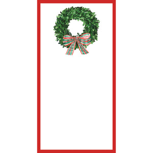 Stock Shoppe: 4.25x8.5 Wreath with Tartan Bow Notepad