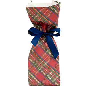 Paper Wine Bag Kit | Tartan Plaid