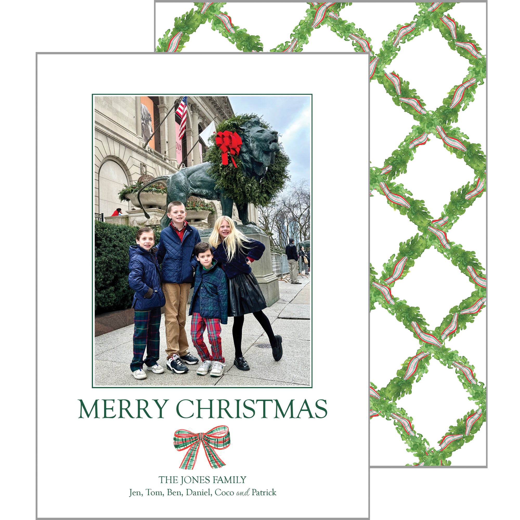 Tartan Bow Christmas Photo Card