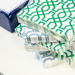 WH Paper Cocktail Napkins | Green Trellis