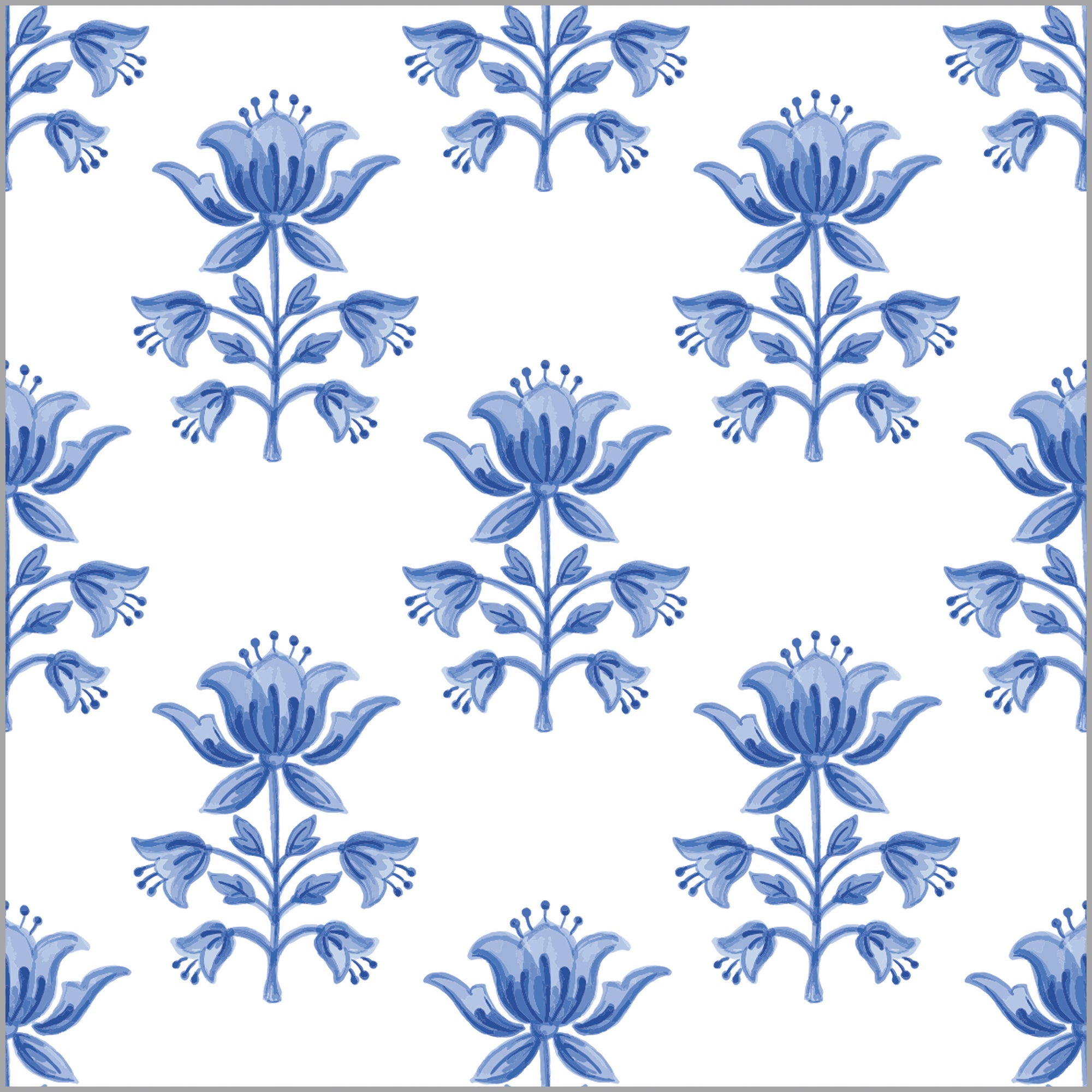 In Stock Continuous Roll Gift Wrap | Tulip Block Print