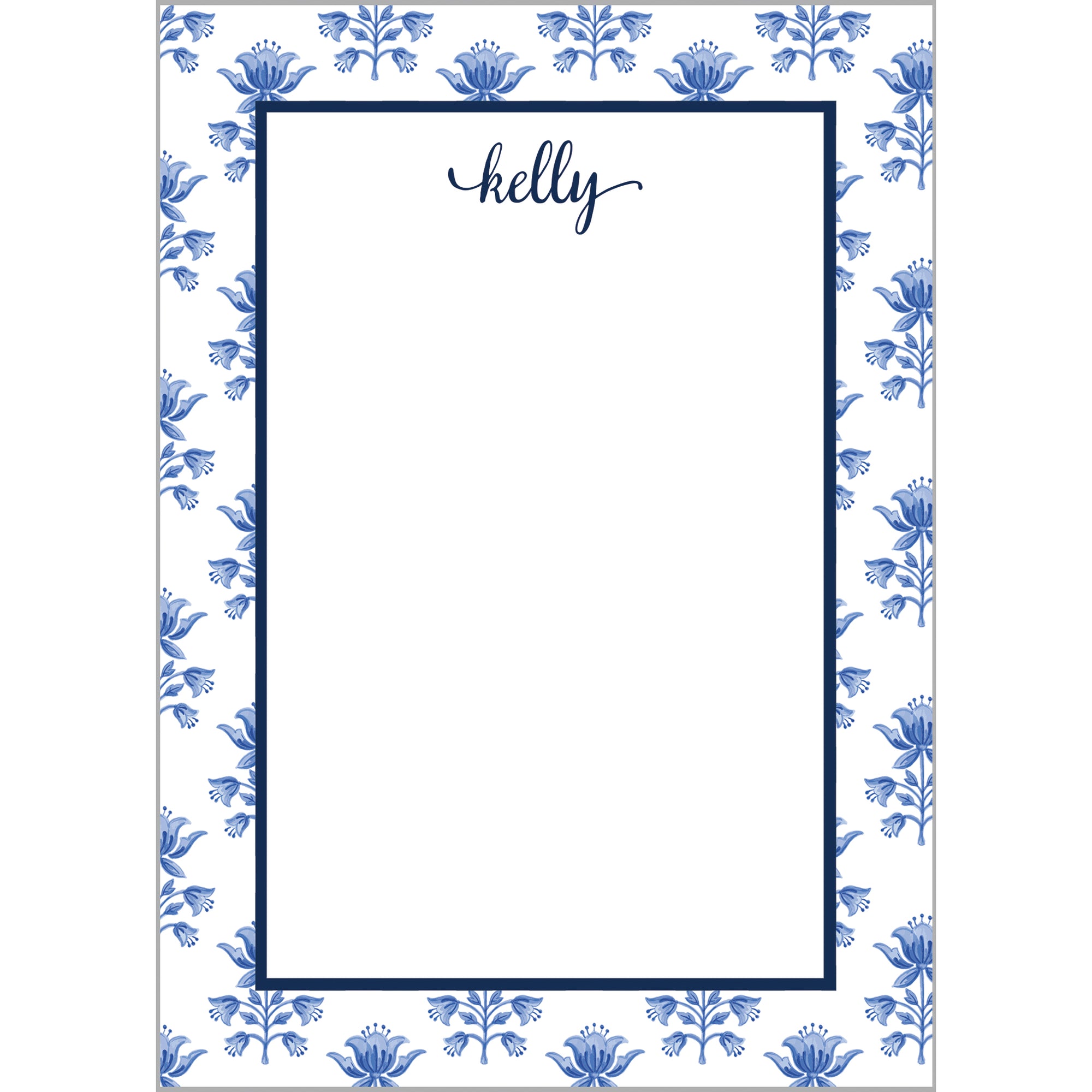 Tulip Block Print Personalized Notepad