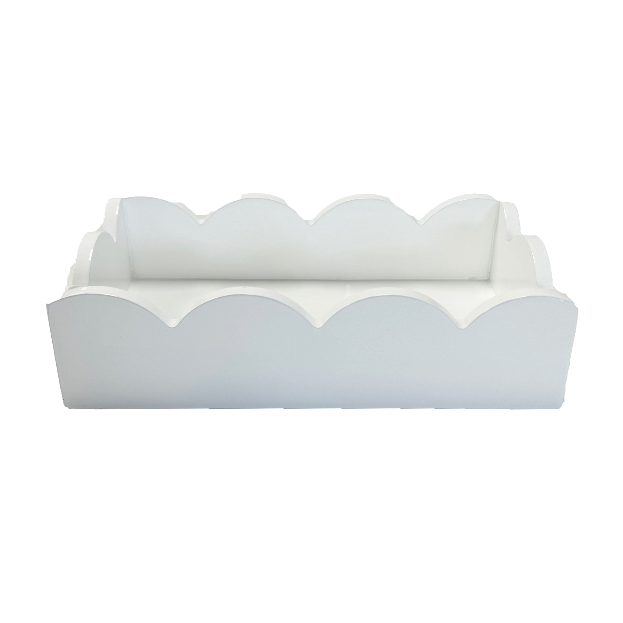 In Stock WH Lacquer Scalloped Guest Towel Holder | White