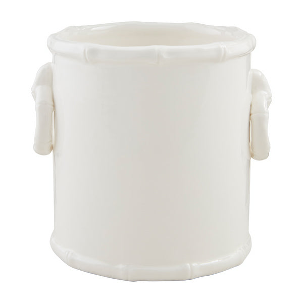 White Bamboo Cache Pot