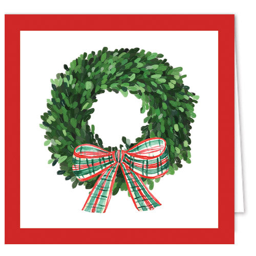 In Stock Gift Enclosure Cards + Envelopes | Wreath with Tartan Bow