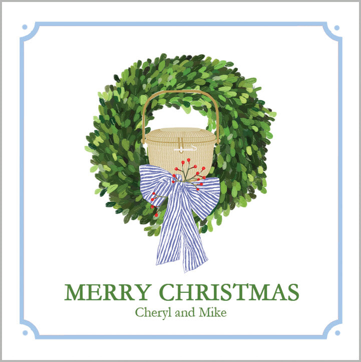 Preppy Holly Christmas Gift Sticker | Set of 24