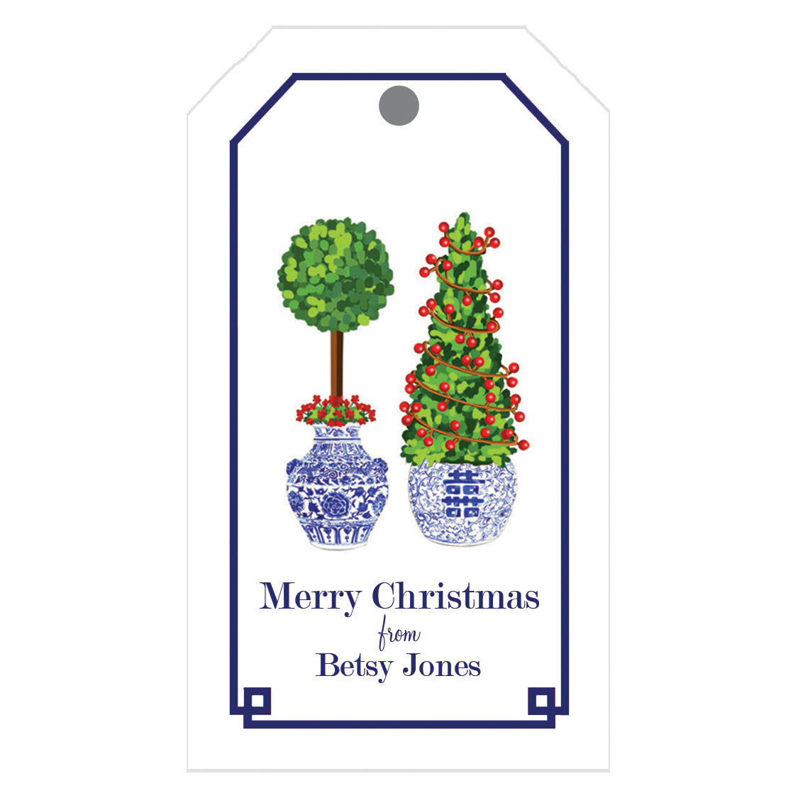 Christmas Tree with Red Bows Personalized Gift Tags - WH Hostess Social  Stationery
