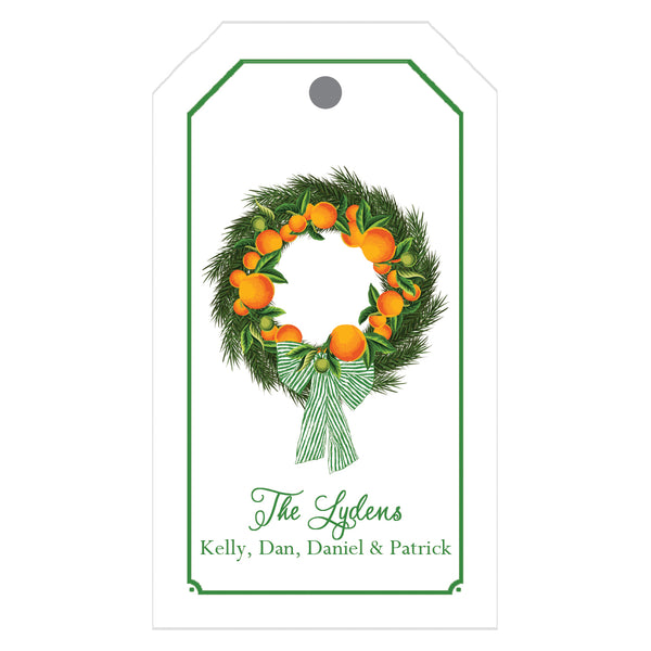 Farmhouse Wreath Personalized Christmas Gift Tags - WH Hostess