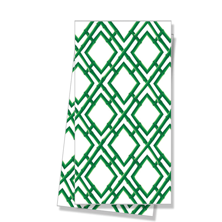 Hotel Tea Towel - 100% Cotton - 46x72cm - Green Border