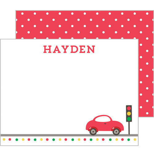 Red Bicycle Personalized Flat Notecards - WH Hostess Social Stationery