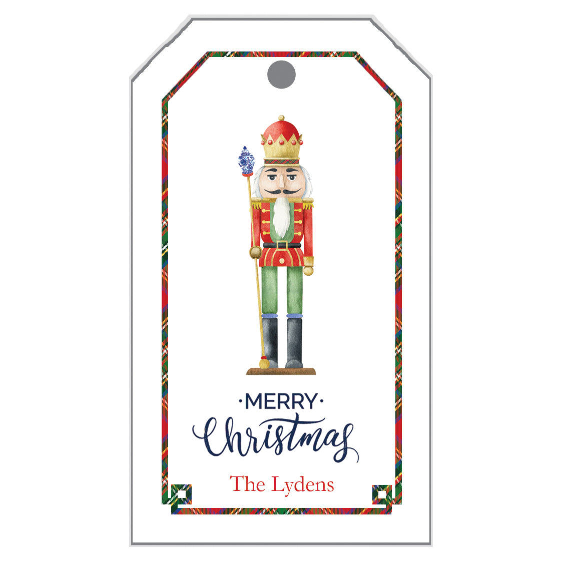 Santa Claus with a Gift Personalized Christmas Gift Tags - WH