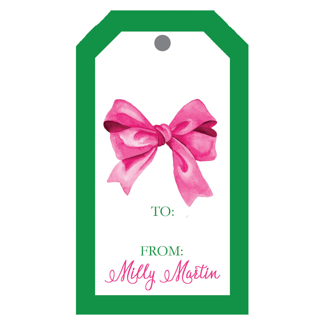 Holiday Ribbons Pink Gift Tags