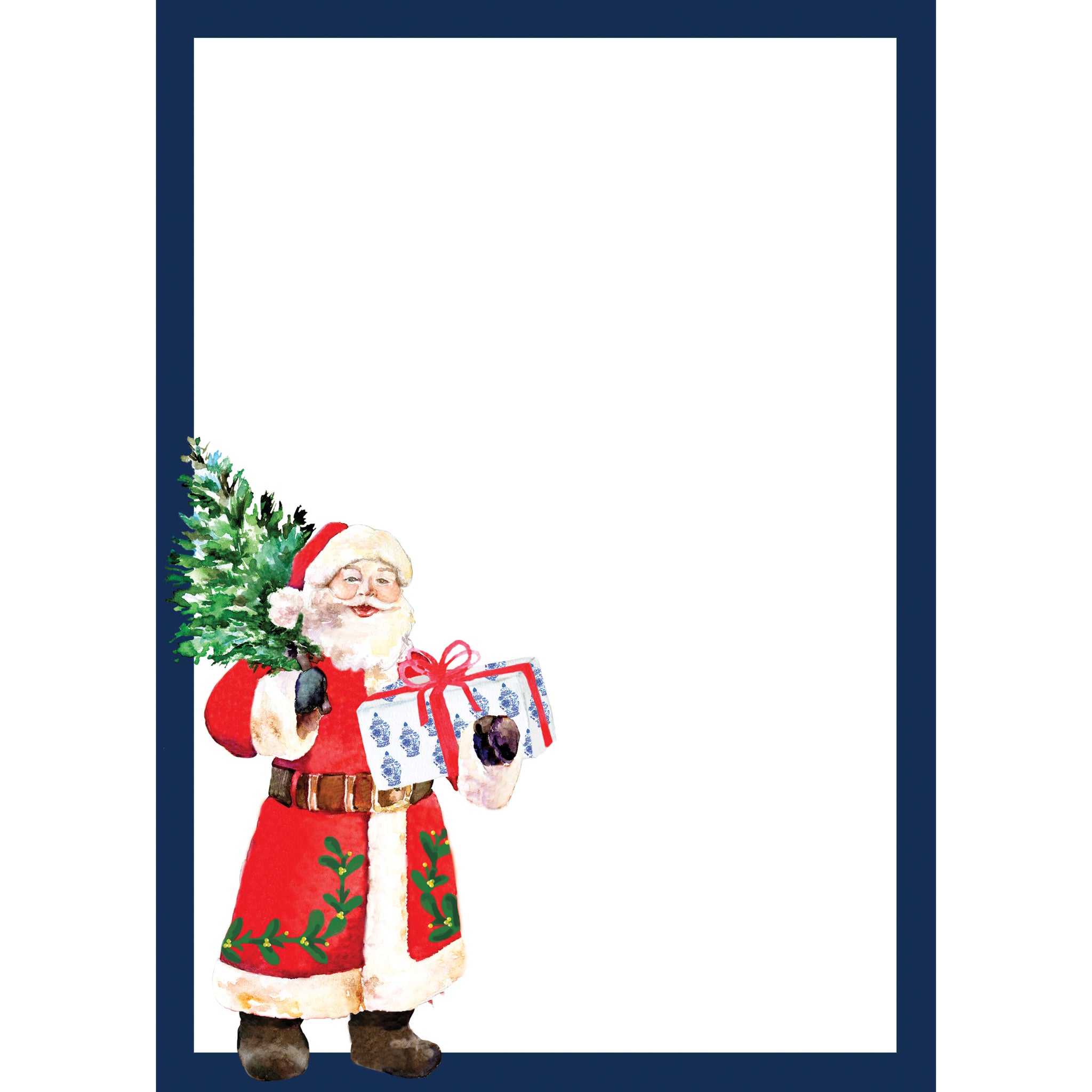 Santa Claus with a Gift Personalized Christmas Gift Tags - WH