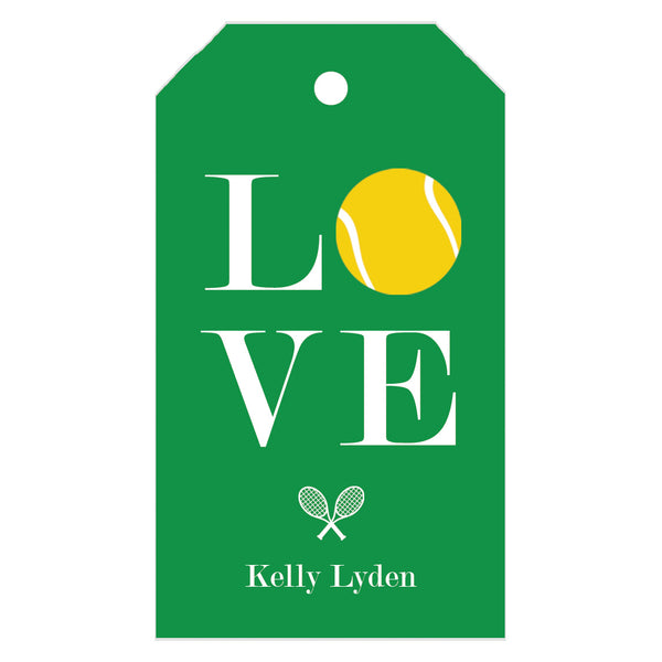 Tennis Racquet Personalized Gift Tags - WH Hostess Social Stationery